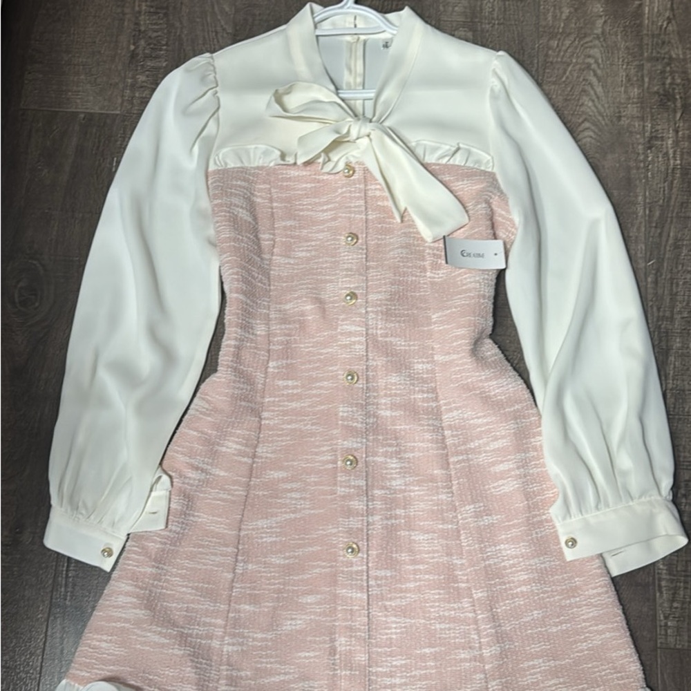 chic Pink and White Dress